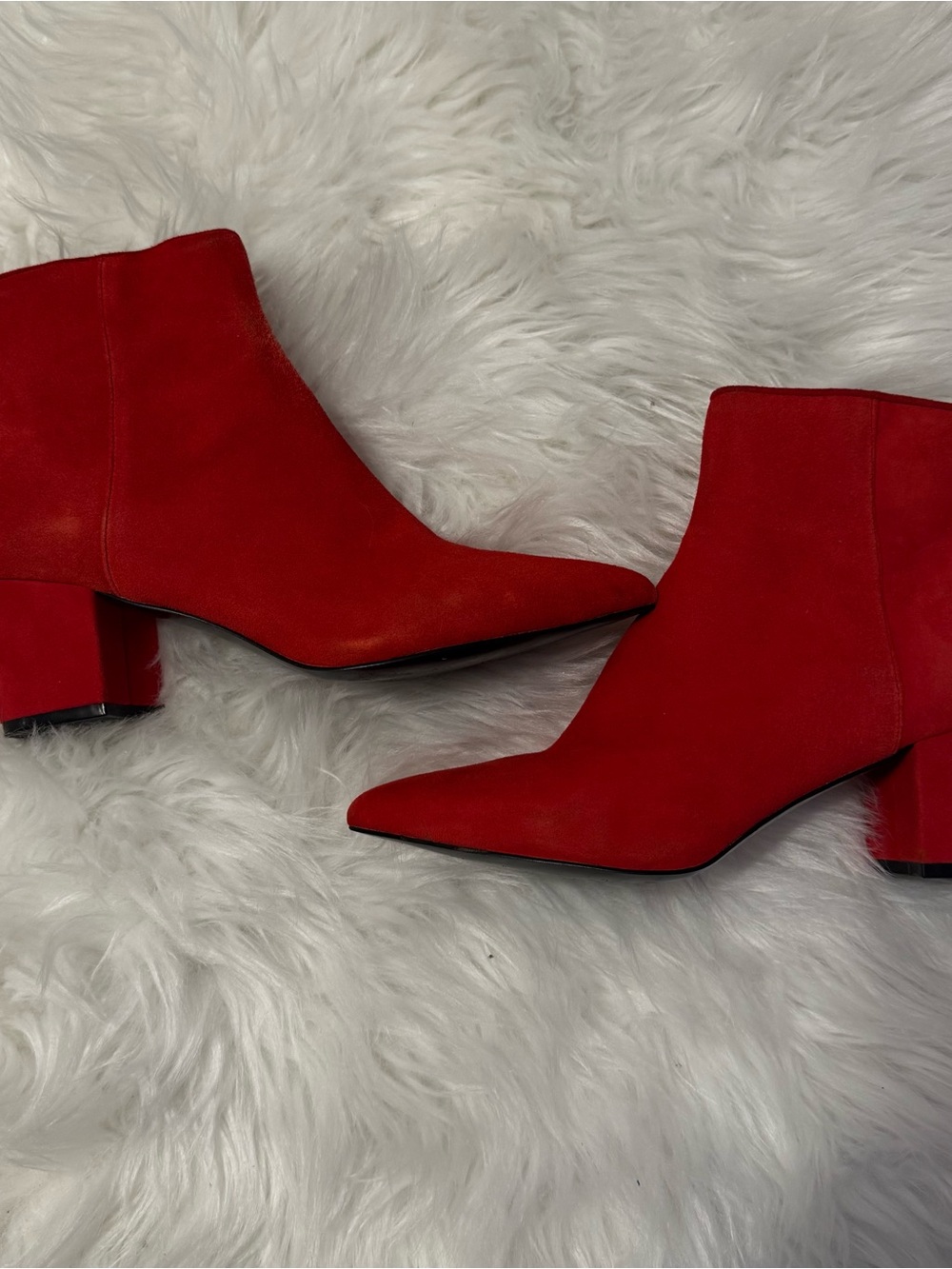 Steve Madden Women's Red Suede Pointed Toe Ankle Boots - 7 1/2